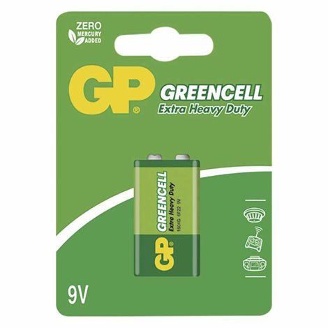 B1251 GP zinková baterie GREENCELL 9V (6F22) 1BL 1