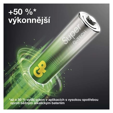 B0121G GP alkalická baterie SUPER AA (LR6) 10PP 3