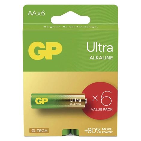 B0221V GP alkalická baterie ULTRA AA (LR6) 6ks value pack 1