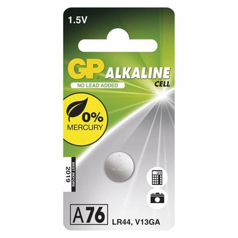 B13762 GP alkalická knoflíková baterie A76F (LR44) 1BL 2