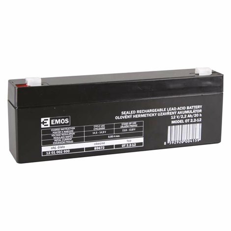 B9672 AKU. SLA 12V 2,2AH FAST.4,7 MM 1