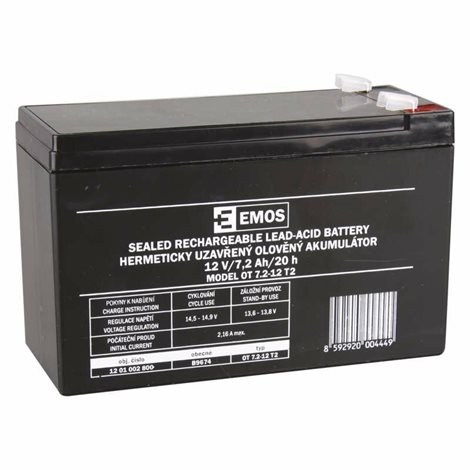 B9674 OT 7.2-12 T2 AKUMULÁTOR SLA 12V 7,2Ah FA6,3 1