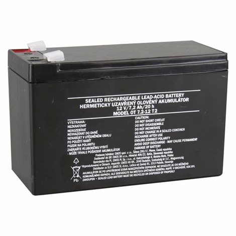 B9674 OT 7.2-12 T2 AKUMULÁTOR SLA 12V 7,2Ah FA6,3 2