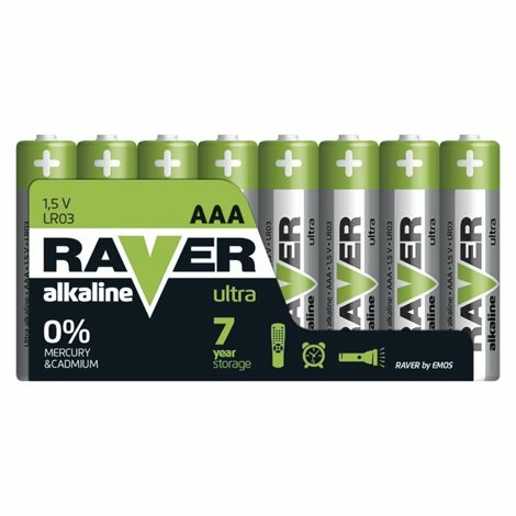 B79118 RAVER ALKALINE LR03 RAVER BAT. ALK. LR03 8SH 3