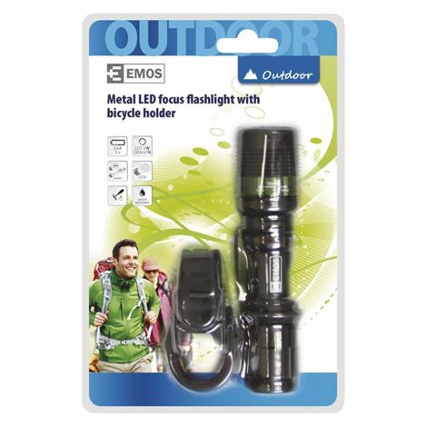 P3839 LED kovová svítilna 3W 3xAAA + držák 2