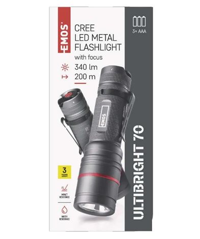 P3170 LED SVÍTILNA ULTIBRIGHT 70 340lm 3×AAA 17