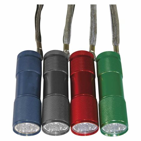 P3848A LED ruční kovová svítilna 50lm 9diod 3x AAA 1