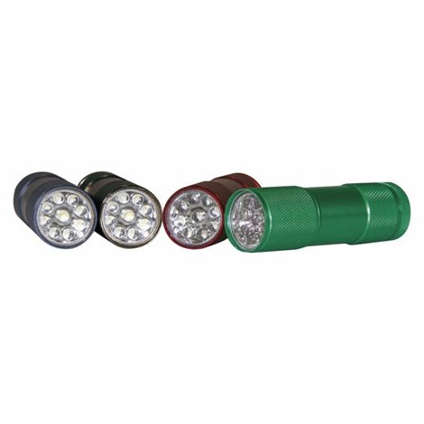 P3848A LED ruční kovová svítilna 50lm 9diod 3x AAA 2