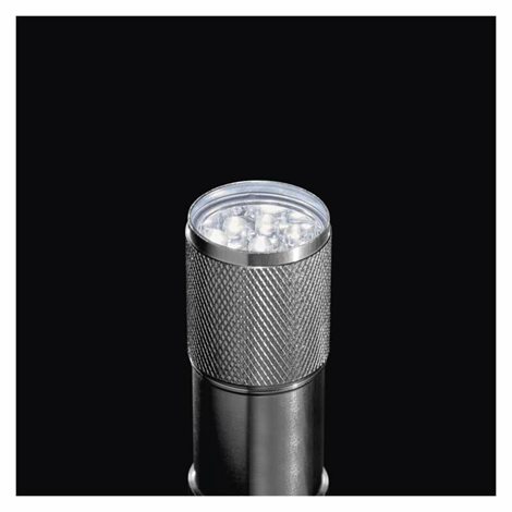 P3848A LED ruční kovová svítilna 50lm 9diod 3x AAA 3