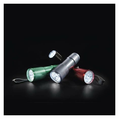 P3848A LED ruční kovová svítilna 50lm 9diod 3x AAA 5