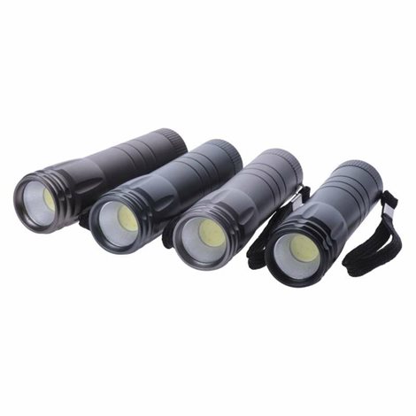 P4705 COB LED ruční kovová svítilna 100lm 3x AAA 9