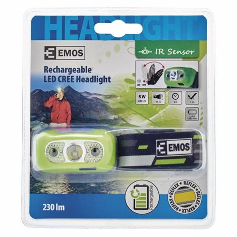 P3534 ČELOVKA LED CREE 5W NABÍJECÍ 3