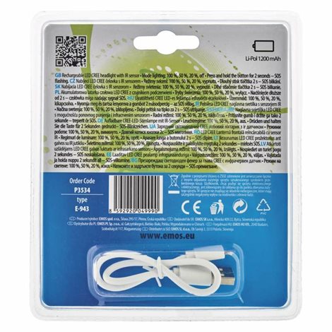 P3534 ČELOVKA LED CREE 5W NABÍJECÍ 4