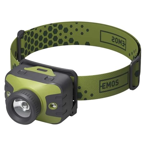 P3539 ČELOVKA CREE LED + RED LED S FOKUSEM 3×AAA 1