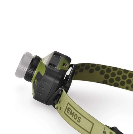 P3539 ČELOVKA CREE LED + RED LED S FOKUSEM 3×AAA 6
