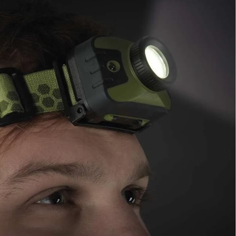 P3539 ČELOVKA CREE LED + RED LED S FOKUSEM 3×AAA 10