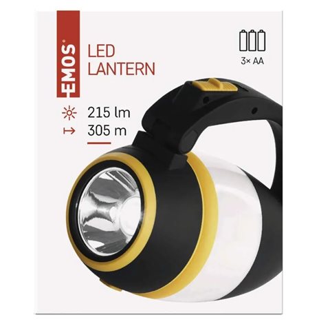 P4008 LED multifunkční kempingová svítilna 215lm 3x AA 14