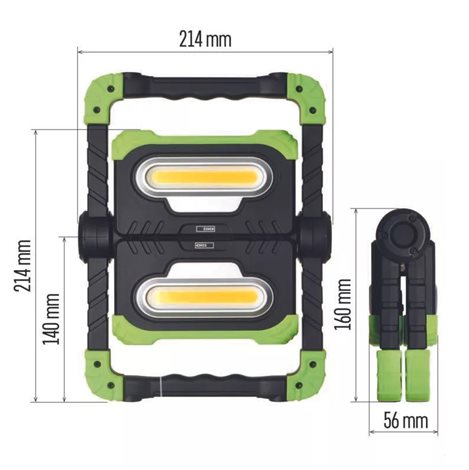 P4536 LED NABÍJECÍ PRACOVNÍ REFLEKTOR 2× COB 19