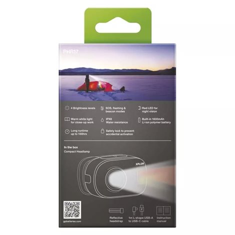 P8567 LED nabíjecí čelovka GP Xplor PHR17, 500 lm 4