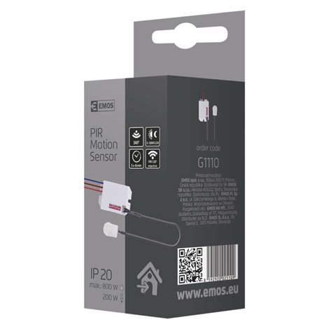 G1110 ČIDLO PIR IP20 B 800W BÍLÉ 2