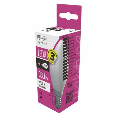 ZQ3211 LED CLS CANDLE 4W E14 NW 3