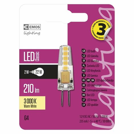 ZQ8620 LED CLS JC 2W G4 WW 2