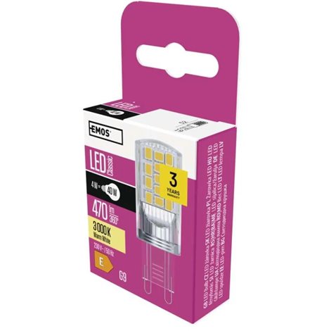 ZQ9544 LED CLS JC 4W(40W) 470lm G9 WW 1