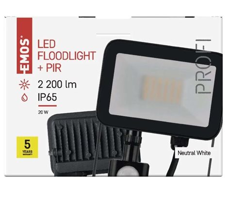 ZS2722 LED REFLEKTOR PROFI 20W 2200LM PIR 12