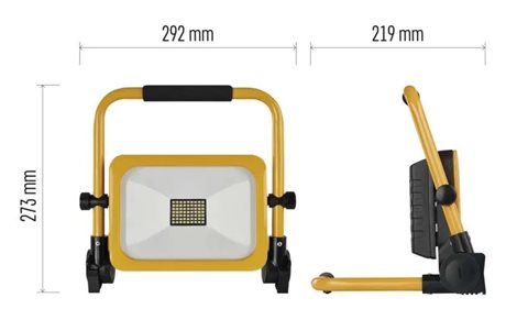 LED Reflektor s akumulátorem ZS2832 29,2x21,9x27,3cm 30W 3000lm 6500K IP54 11