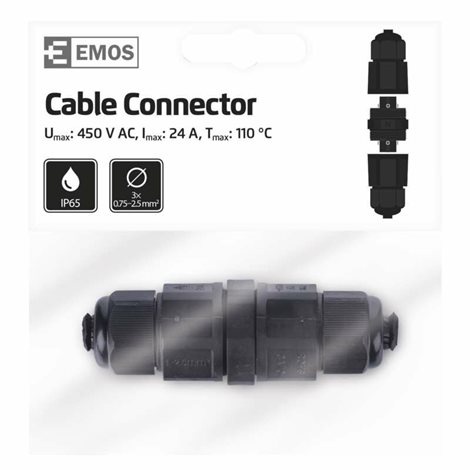 ZS9010 KABELOVÁ SPOJKA PLASTOVÁ IP68, 3x2,5mm2, 250V, 16A 2