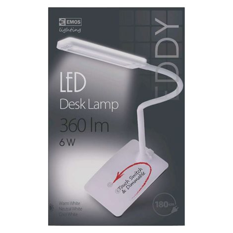 Z7599W LED STOLNÍ LAMPA EDDY BÍLÁ 6