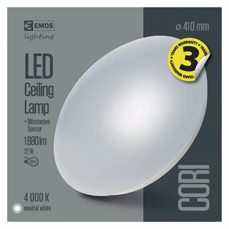 ZM3413 LED svítidlo přisazené CORI SENSOR kruh 41cm 22W 1980lm 4000K IP44 5