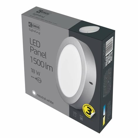 ZM5242 LED přisazené svítidlo PROFI stříbrné kruh, 22cm, 18W, 1500lm, 4000K 7