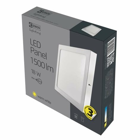 ZM6141 LED přisazené svítidlo PROFI bílé čtverec, 22,5x22,5cm, 18W, 1500lm, 3000K 7