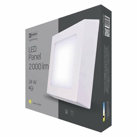 ZM6151 LED přisazené svítidlo PROFI bílé čtverec, 30x30cm, 24W, 2000lm, 3000K 6