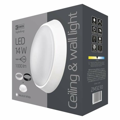 ZM3230 LED svítidlo přisazené WALL/CEILING kruh 21,5cm 14W 1000lm 4000K IP54 4