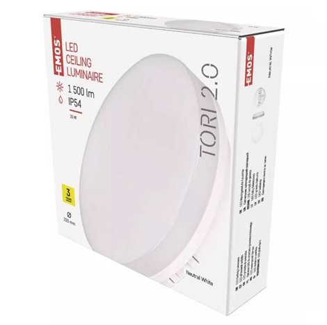 ZM4321 LED svítidlo přisazené TORI kruh 22cm 15W 1250lm 4000K IP54 7