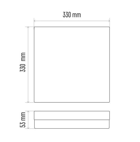 ZM4324 LED svítidlo přisazené TORI čtverec 33x33cm 24W 2050lm 4000K IP54 9