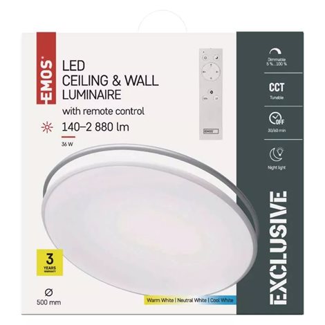 ZM5166 LED svítidlo přisazené ALVI kruh 36W, 140-2880lm, 2700-6500K, STMÍVATELNÉ, 50cm 5
