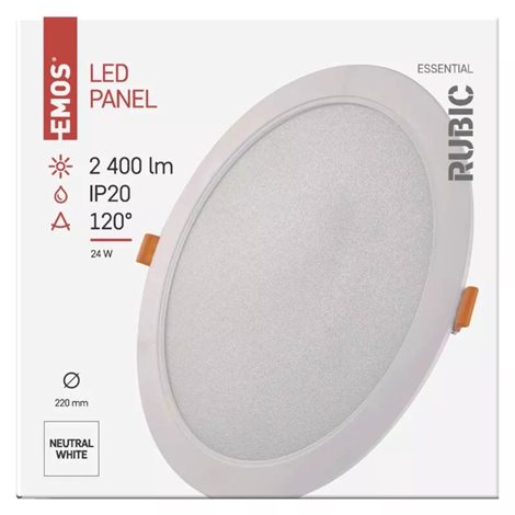ZD1452 LED SVÍTIDLO RUBIC VES.KR 24W 2400LM IP20 NW B 3