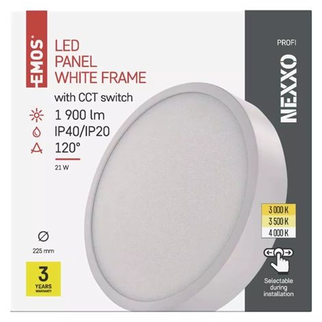 ZM5143 LED přisazené svítidlo NEXXO bílé kruh 21W, 1900lm, 3000-4000K, IP40, 22,5cm 3
