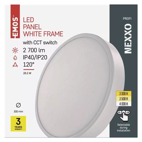 ZM5153 LED přisazené svítidlo NEXXO bílé kruh  28,5W, 2700lm, 3000-4000K, IP40, 30cm 3