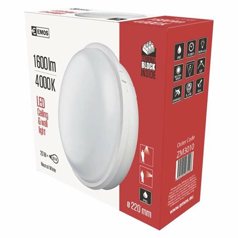 ZM3010 LED svítidlo přisazené QARI kruh 20W 1900lm 4000K IP65 4