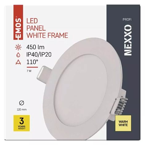 ZD1124 LED podhledové svítidlo NEXXO bílé kruh 7W, 450lm, 3000K, IP40, 12cm 11