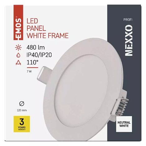 ZD1125 LED podhledové svítidlo NEXXO bílé kruh 7W, 480lm, 4000K, IP40, 12cm 11