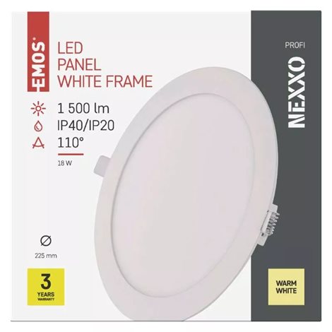 ZD1144 LED podhledové svítidlo NEXXO bílé kruh  18W, 1500lm, 3000K, IP40, 22,5cm 10