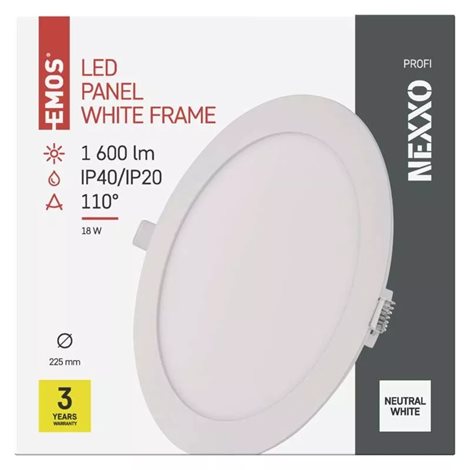 ZD1145 LED podhledové svítidlo NEXXO bílé kruh  18W, 1600lm, 4000K, IP40, 22,5cm 10