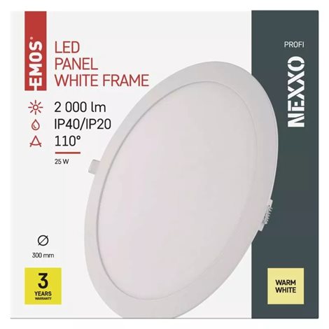 ZD1154 LED podhledové svítidlo NEXXO bílé kruh  25W, 2000lm, 3000K, IP40, 30cm 10