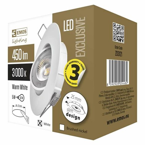 ZD3121 LED svítidlo bodové SIMMI kruh 5W, 450lm, 3000K, IP20, 9cm 11