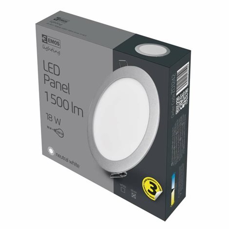 LED Panel vestavný ZD1242 kruh 22,5cm 18W 1500lm 4000K IP20 7